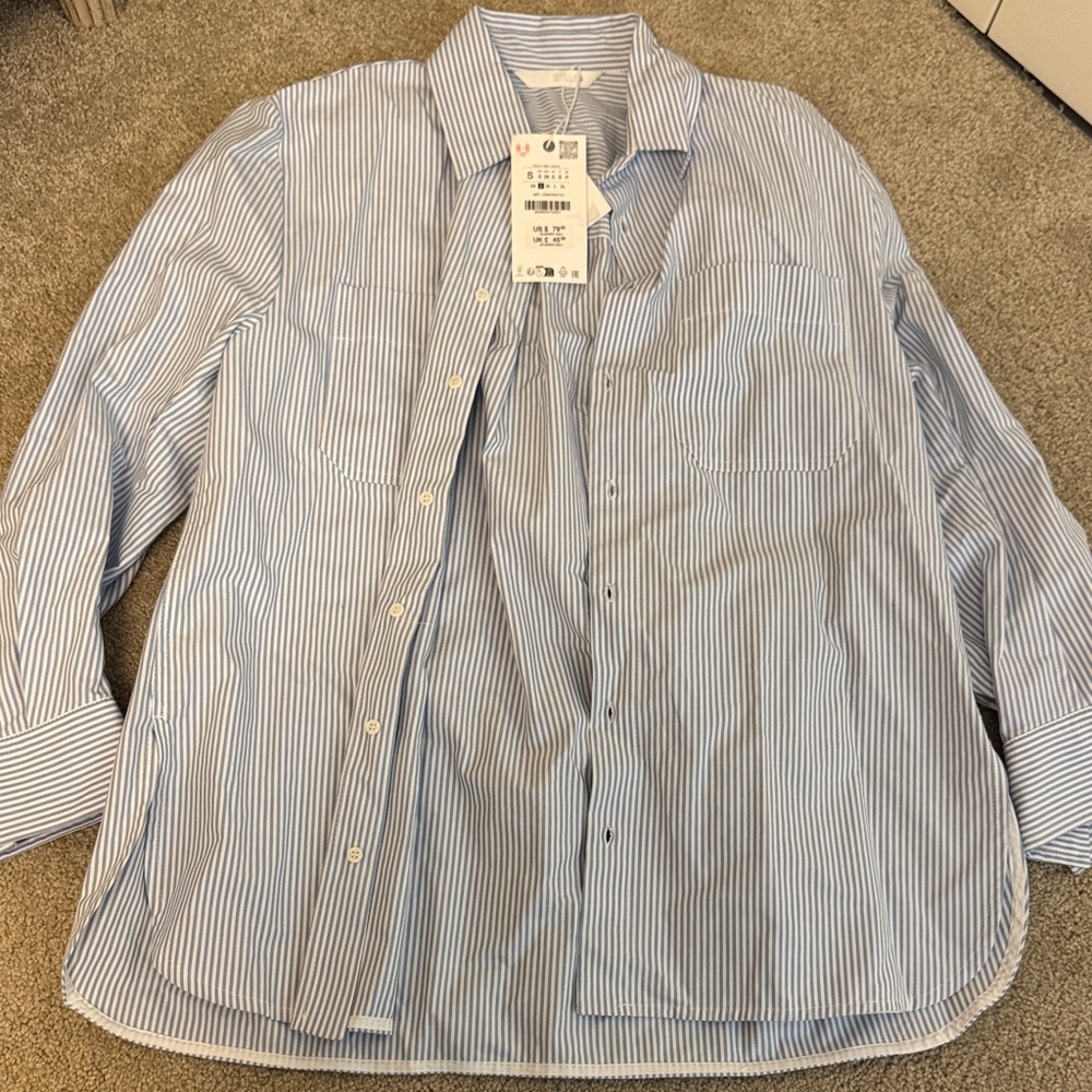 Zara Women’s Blue Striped Shirt